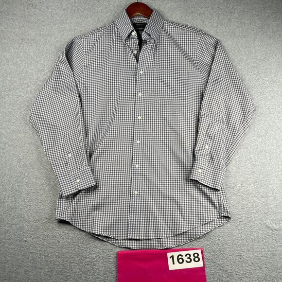 Nordstrom Other - Nordstrom Mens Shop Non Iron Shirt Blue Check Button Up Long Sleeve Mens Large